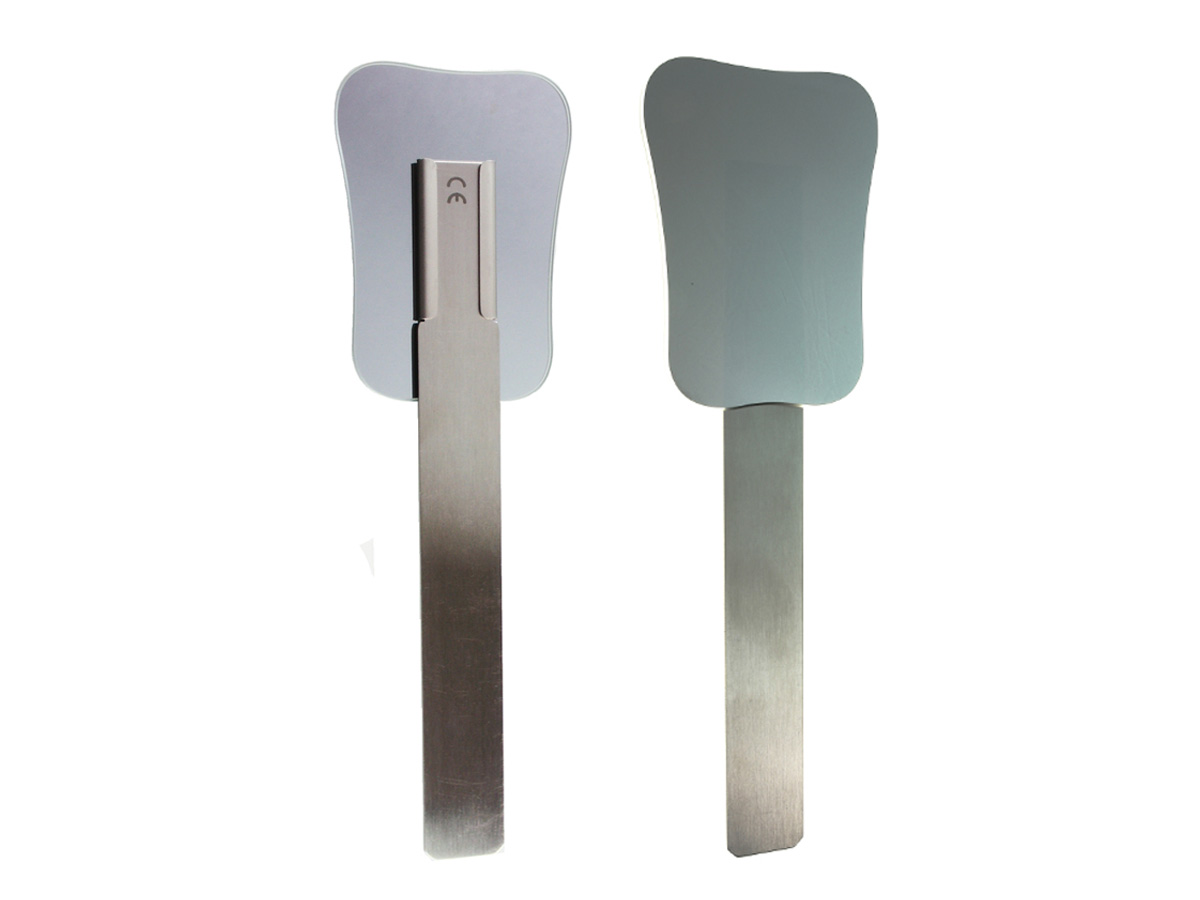 Palatal Fotospiegel (AE) aus Titanium mit Griff