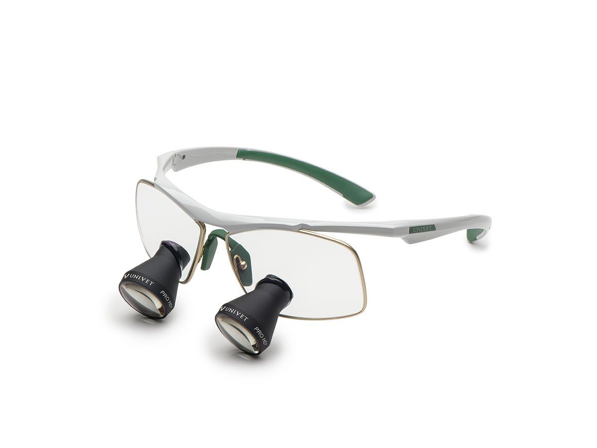 Techne GO, Galilei TTL Lupe 2,5x400, Größe M – weiß/grün