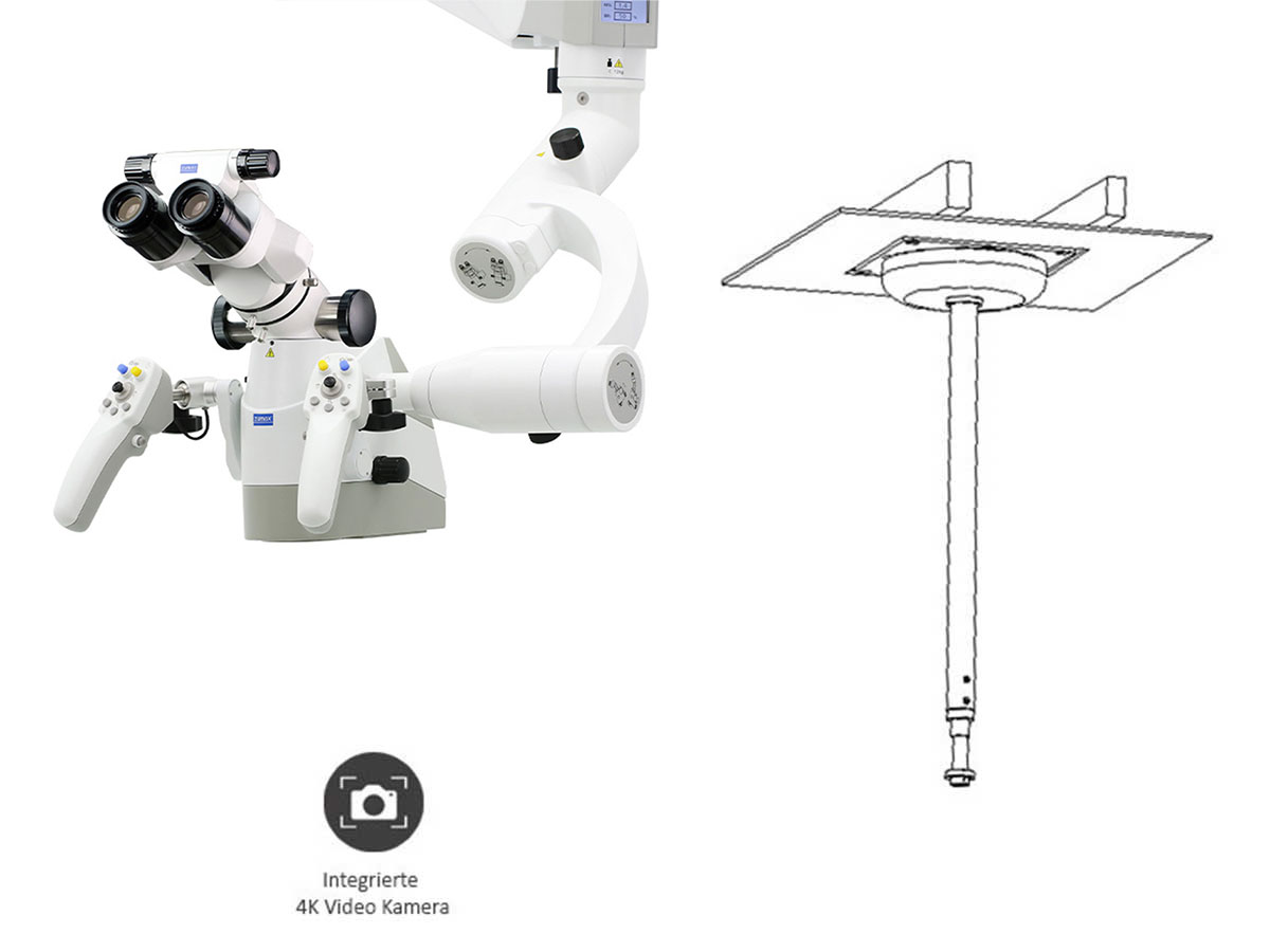 Mikroskop ElektroMag (OMS3200 R2) inkl. 4K Video Kamera - Deckenhalterung