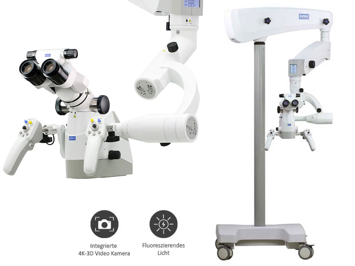 Mikroskop OMS3000 ElektroMag Plus inkl. 4K Kamera, Fluorescent Module, Rollenstativ