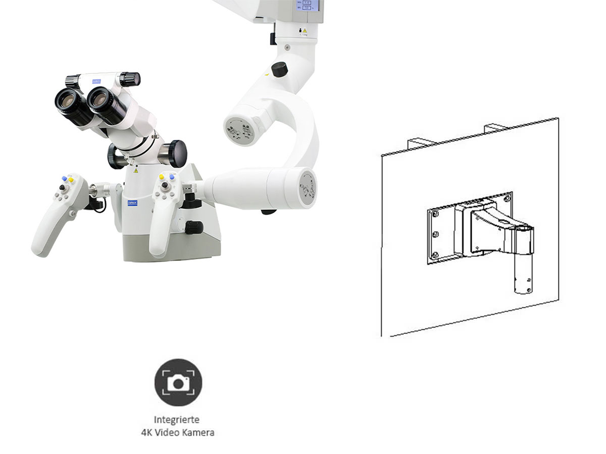 Mikroskop ElektroMag (OMS3200 R2) inkl. 4K Video Kamera - Wandhalterung